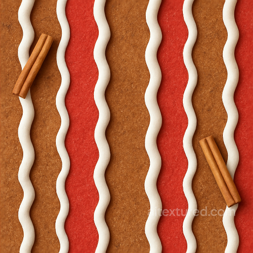 Festive Stripes Gingerbread Icing Cinnamon Sticks Nutmeg Powder Pine Scent seamless Merry christmas PBR texture