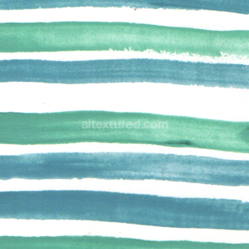 Seamless 3D PBR Watercolor Stripes Fabric Texture with Soft Blue and Green Tones