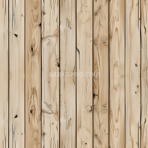 Seamless 3D Pine Wood Planks PBR Texture with Natural Knots and Grain Detail