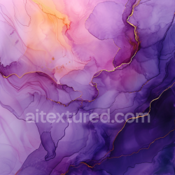 seamless Seamless 3D Alcohol Ink PBR Texture Featuring Rich Purple Flow and Elegant Gold Veining texture 8k free download PBR