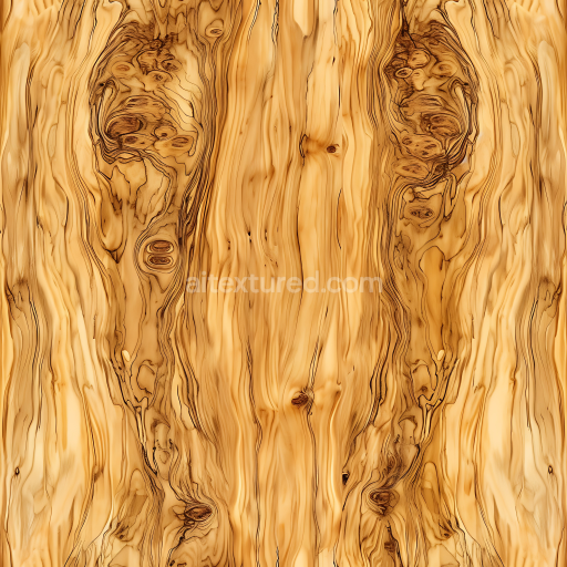 Seamless 3D Spalted Light Wood PBR Texture with Striking Knots and Grain