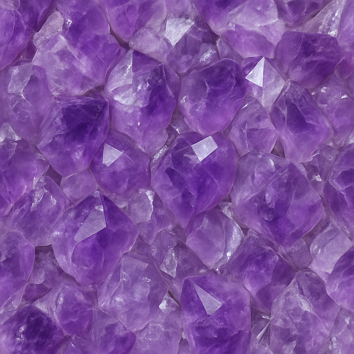 Amethyst Rough Crystal With Color Zoning And Vitreous Luster Effects seamless PBR texture preview