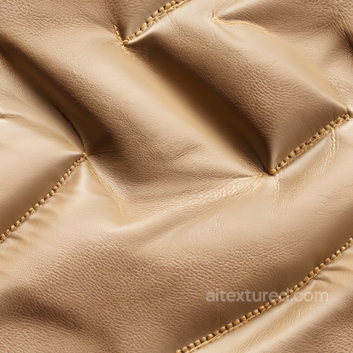 tufted beige leather upholstery PBR texture with fine grain and stitching seamless Leather PBR texture
