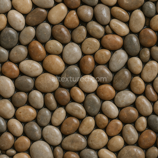 River Pebbles Rounded Wet Look