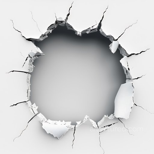Cracked White Plaster Wall PBR Texture with Jagged Holes and Fractures seamless Cracked & Holes PBR texture