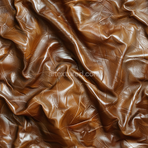 Seamless 3D PBR Texture of Shiny Wrinkled Brown Leather