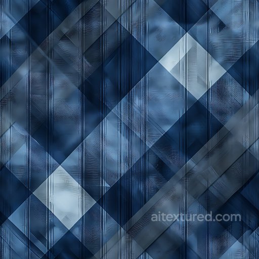 Seamless 3D PBR Texture Featuring Blue Plaid Pattern with Frosted Glass Style texture preview