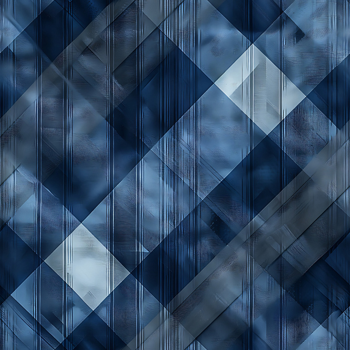 Featuring Blue Plaid Pattern with Frosted Glass Style seamless PBR texture preview