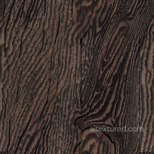 Dark Charred Wood Planks Seamless Texture with Deep Grain and Cracks seamless Wood PBR texture