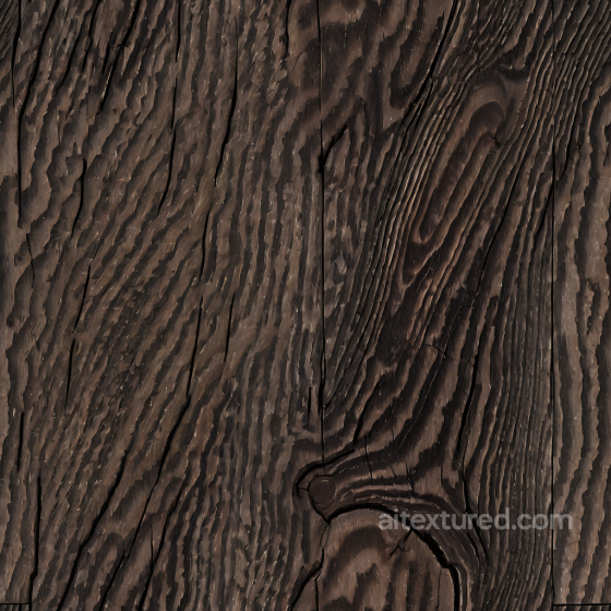 Dark Charred Wood Planks Seamless Texture with Deep Grain and Cracks Wood texture preview