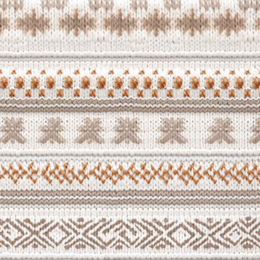 Knitted Fabric Texture with Beige, White, and Brown Christmas Patterns seamless All Christmas Digital paper PBR texture