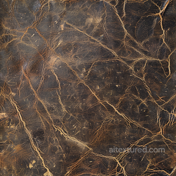 distressed dark brown leather PBR texture with deep cracks and natural wear Leather texture preview