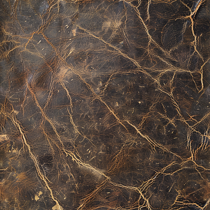 Distressed Dark Brown Leather With Deep Cracks And Natural Wear seamless PBR texture preview