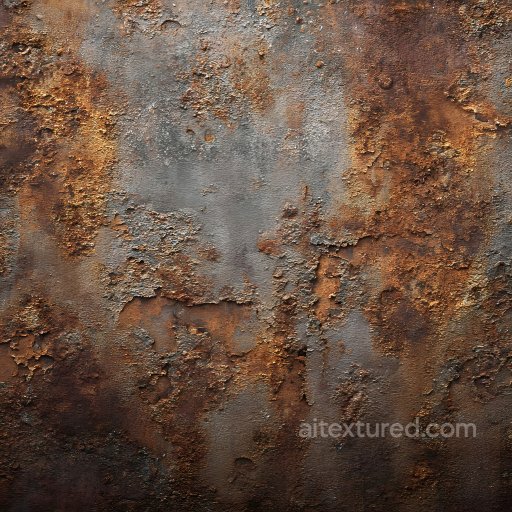 Rusted Metal PBR Texture Featuring Cracked, Corroded Surface seamless Rust PBR texture