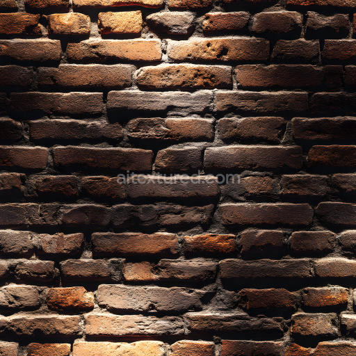 Seamless 3D PBR Texture of Cracked & Chipped Rustic Brick Wall in Warm Earth Tones