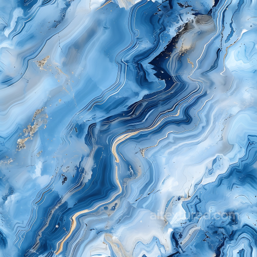 Blue Bahia Marble PBR Texture with Flowing Veins and Polished Finish seamless Marble PBR texture