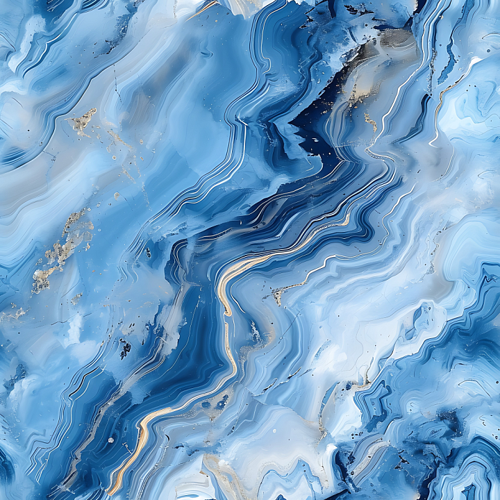 Blue Bahia Marble with Flowing Veins and Polished Finish seamless PBR texture preview