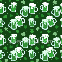 seamless Seamless 3D PBR texture of cartoon green beer mugs and shamrocks texture 8k free download PBR