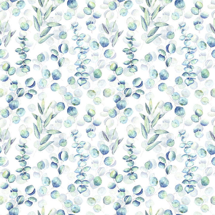 with Soft Watercolor Greenery Leaves Pattern seamless PBR texture preview