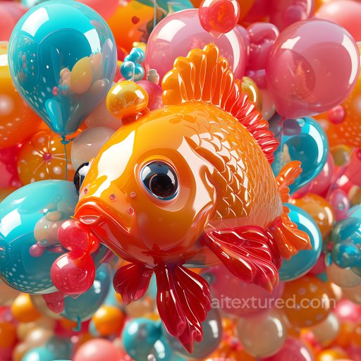 Inflated Glossy Balloon Texture with Vibrant Orange and Cyan Colors seamless Inflated PBR texture