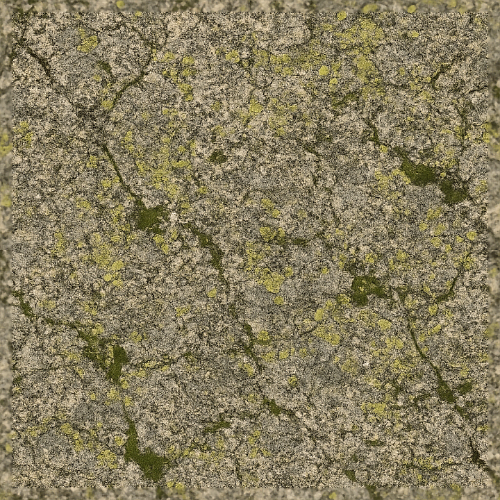 Granite Weathered With Granite Lichen And Granite Moss Natural… seamless PBR texture preview