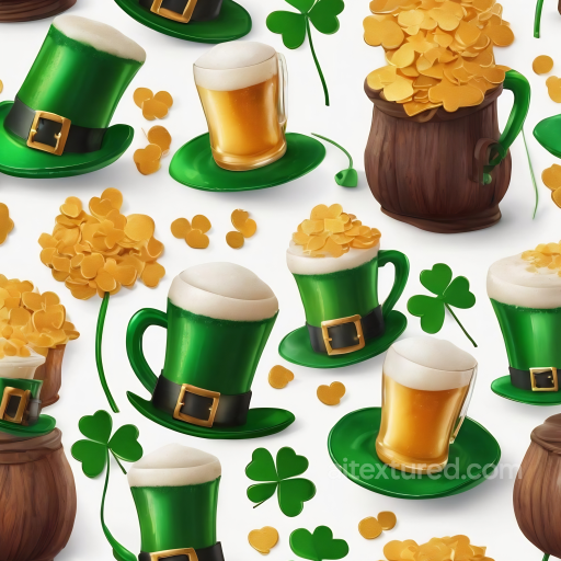 Featuring St Patrick's Day Beer, Leprechaun Hats & Shamrocks seamless St patrick digital paper bundle PBR texture