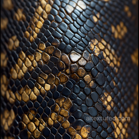 Reptile Skin Texture Featuring Glossy Black and Brown Scales Skin texture preview