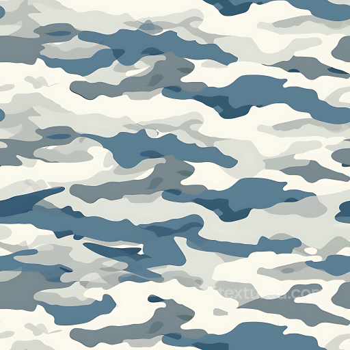 Arctic Snow Camouflage PBR Texture with Blue and Gray Organic Shapes seamless Color Camouflage PBR texture