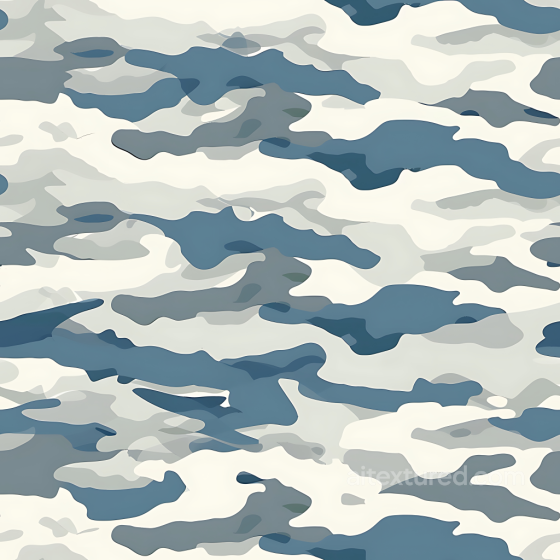 Arctic Snow Camouflage PBR Texture with Blue and Gray Organic Shapes Color Camouflage texture preview
