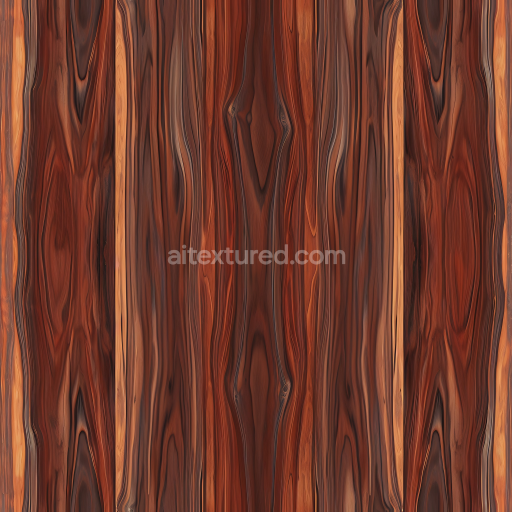 Seamless 3D Wood PBR Texture Featuring Rich Exotic Rosewood Planks