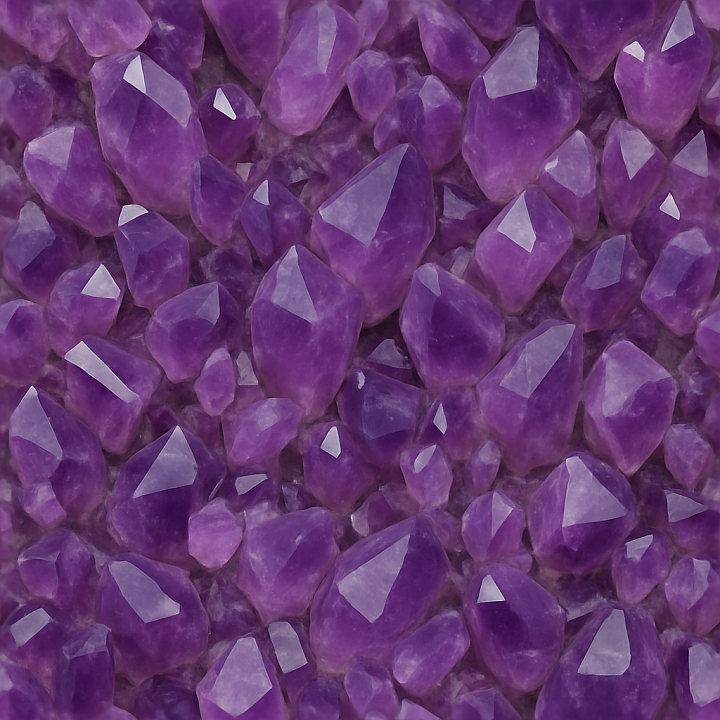 Amethyst Crystal Cluster Natural Crystal Photorealistic seamless PBR texture preview