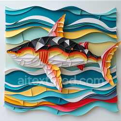 seamless Seamless 3D PBR texture of a stylized Bull Shark with vivid layered colors texture 8k free download PBR