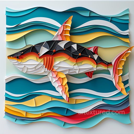Animal - Seamless 3D PBR texture of a stylized Bull Shark with vivid layered colors texture preview