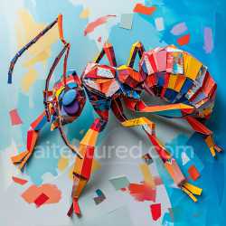 seamless Seamless 3D PBR Texture of Origami Carpenter Ant with Multicolor Geometric Panels texture 8k free download PBR