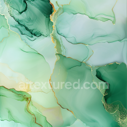 seamless Seamless 3D Alcohol Ink PBR Texture with Elegant Green Hues and Gold Veining texture 8k free download PBR
