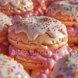 seamless Seamless 3D Inflated Donut PBR Texture with Glossy Icing and Sprinkles texture 8k free download PBR