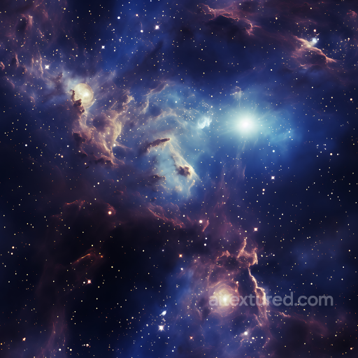Space PBR Texture Featuring Glowing Nebula Clouds and Starfield seamless Star, space, planets PBR texture