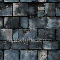 seamless Seamless 3D Cracked Weathered Brick Wall PBR Texture with Dark Blue and Black Patina texture 8k free download PBR