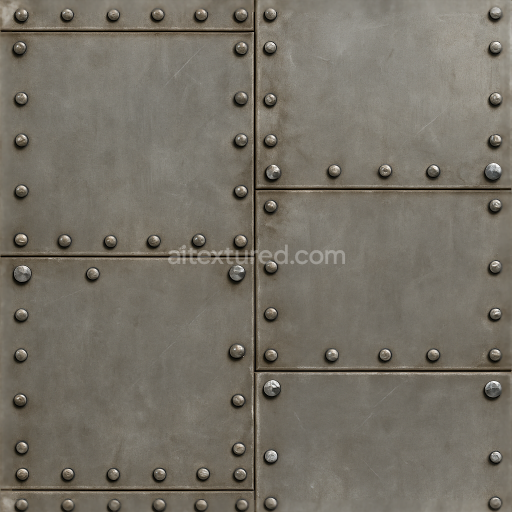 Seamless 3d texture pbr 8k riveted iron furniture metal surface