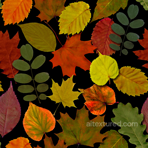 Varied Autumn Leaves in Vibrant Colors Seamless Texture seamless Autumn Leaves  PBR texture