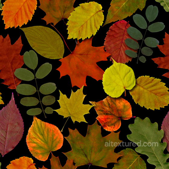 Varied Autumn Leaves in Vibrant Colors Seamless Texture Autumn Leaves texture preview