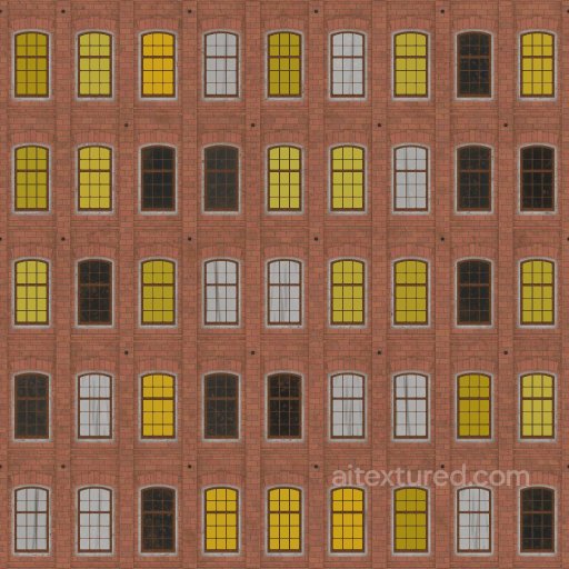 Retro Office Building Facade Night Mode | Free PBR seamless Brick PBR texture