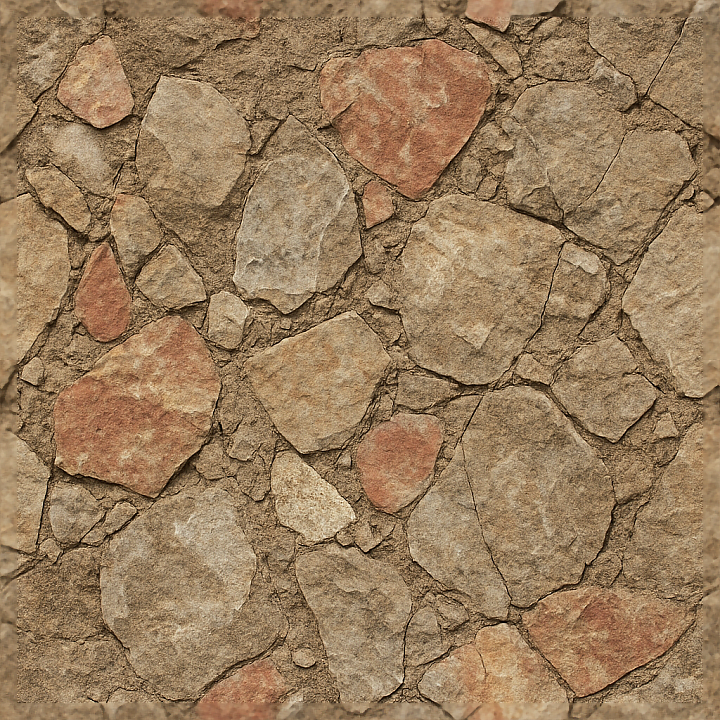 Breccia Fractured Rough Natural Stone Surface seamless PBR texture preview