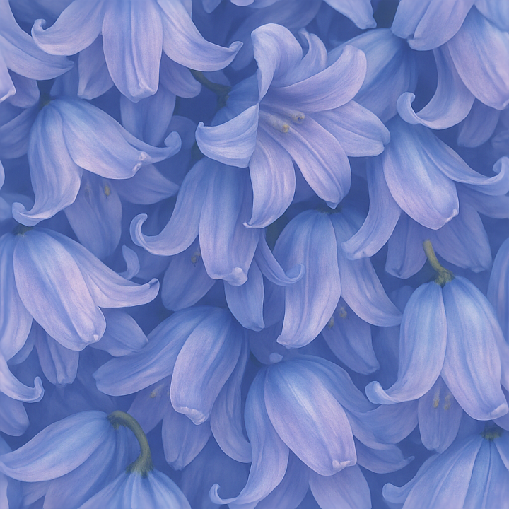 Of Delicate Bluebell Bells With Natural Flower Translucency And Detail seamless PBR texture preview