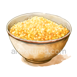 seamless Illustrated Breakfast Bowl of Warm Millet Cereal in Neutral Tones texture 8k free download PBR