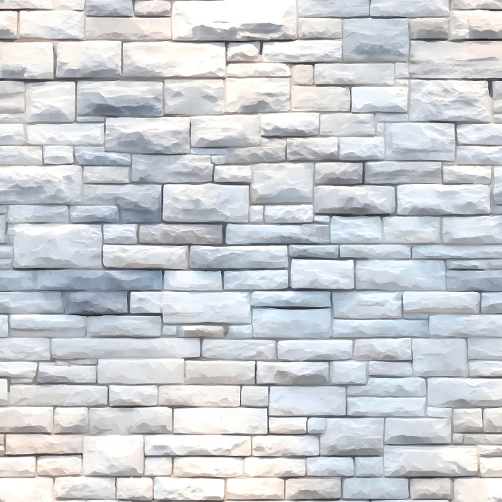 Cracked White Stone Brick Wall with Rough Chipped Surface seamless PBR texture preview