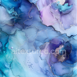seamless Seamless 3D Alcohol Ink PBR Texture Featuring Fluid Blue and Violet Swirls with Metallic Accents texture 8k free download PBR