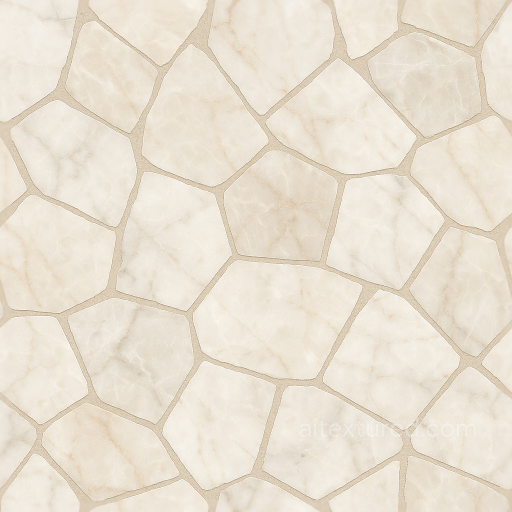 Marble Fragments Mosaic With Neutral Hues And Polished Stone Finish seamless Mosaic PBR texture