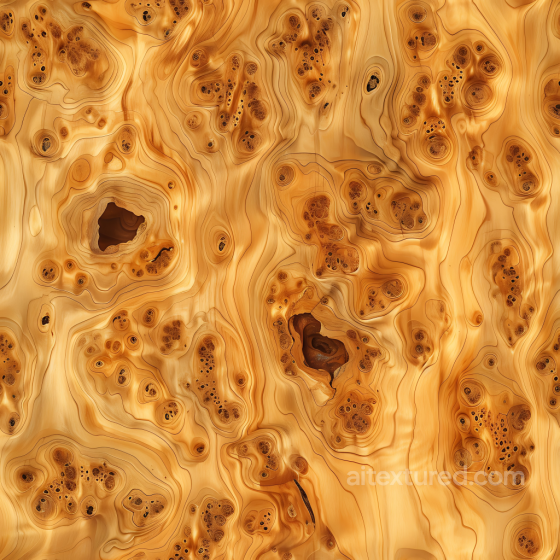Knotty Pine Wood Burl PBR Texture with Intricate Knots and Grain Patterns Wood texture preview