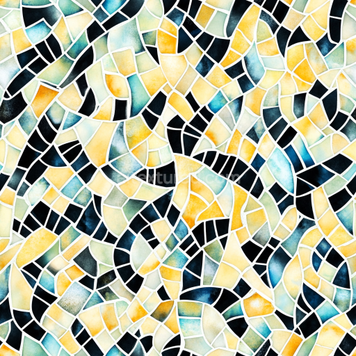 Seamless 3D Mosaic PBR Texture Featuring Irregular Colorful Stone Tiles with Matte Finish texture preview